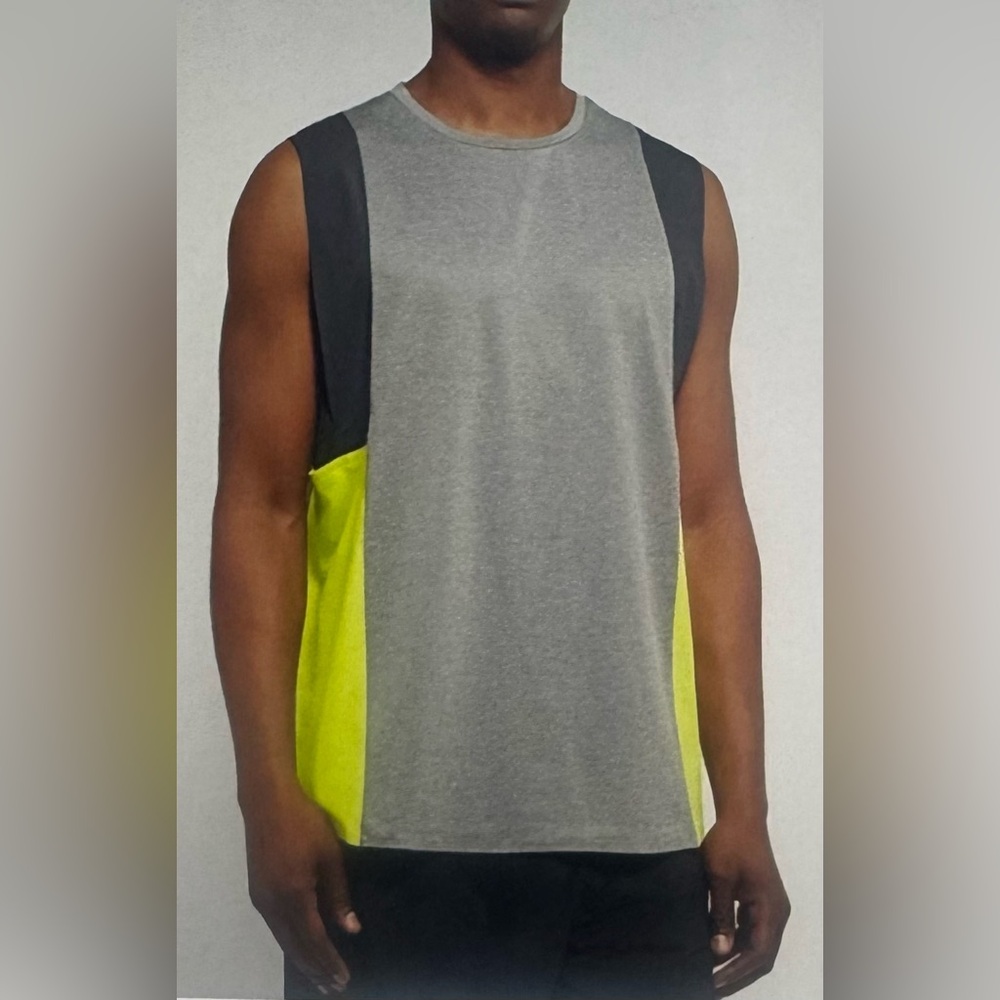 LULULEMON X ROBERT GELLER Take The Moment Sleeveless Tank Sz XS Gray Blue Yellow